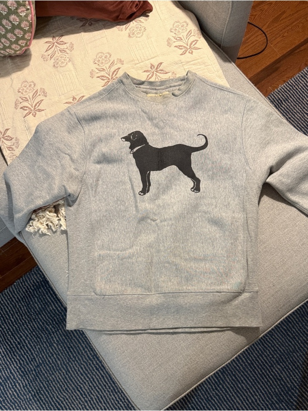 The Black Dog Gray Crewneck Sweatshirt with Black Dog Graphic